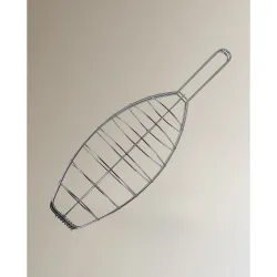 Parrilla acero inox. pescado bbq