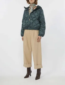Bomber color ottanio trapuntato Weekend con cappuccio - Max Mara - FashionsVida