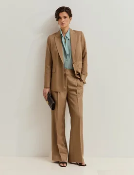 Blazer de mujer regular fit con lino - Lion of Porches - FashionsVida