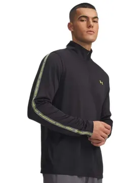 Sweat à Demi-zip Tech Taping Black / Green Citrine 2XL - Under armour - FashionsVida