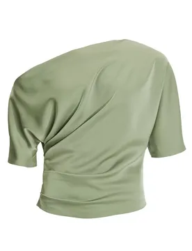 Schulterfreies Oberteil aus Satin female