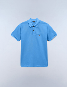 Polo elbas in pique uomo azzurro