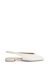Women's 'Heartbeat' Leather Ballet Pumps in White Size: 4 - White - Size: 4