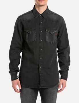 Replay Jeanshemd Schwarz M