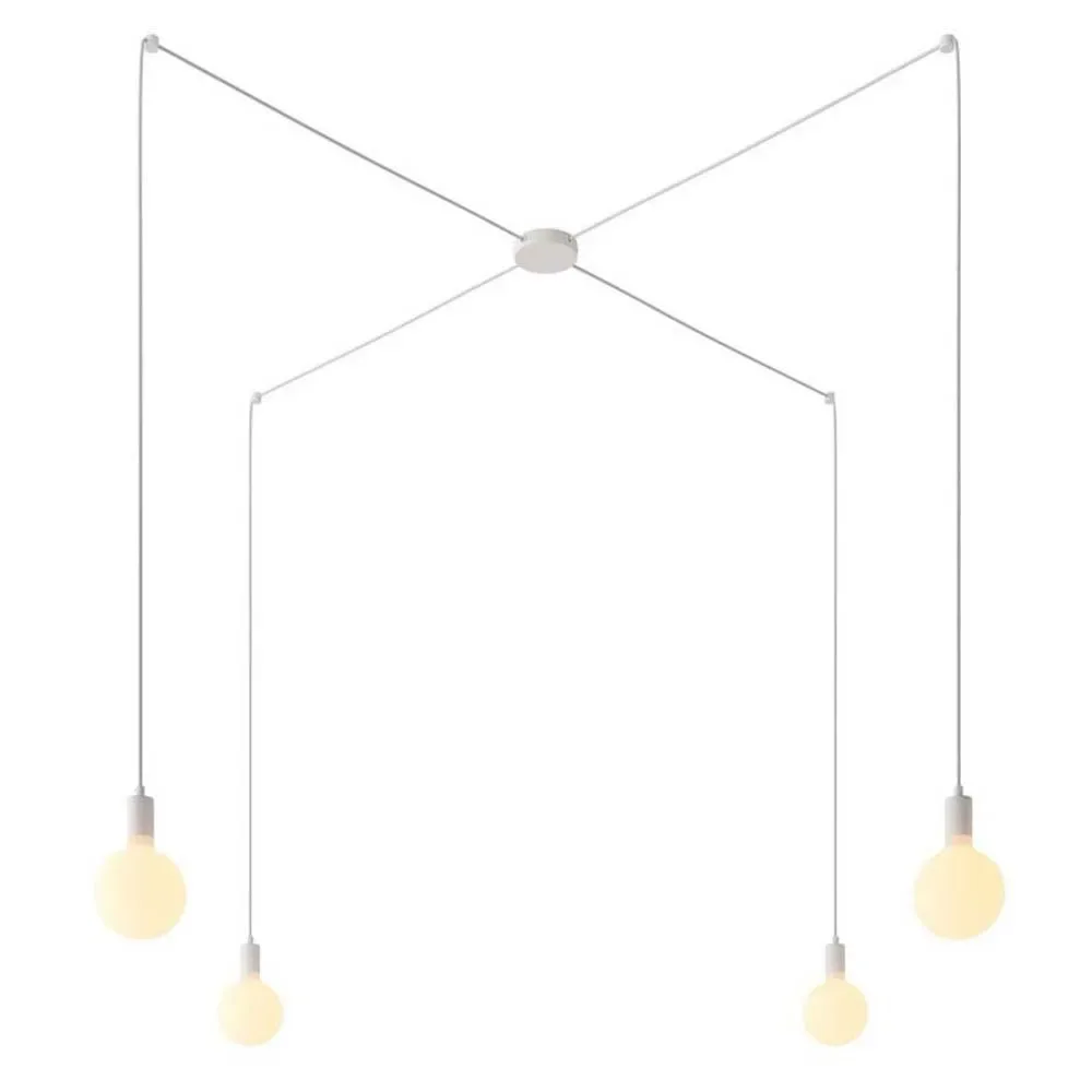 Cables Suspension Luminaire Spider Kit 4 Falls White One Size - Creative - FashionsVida