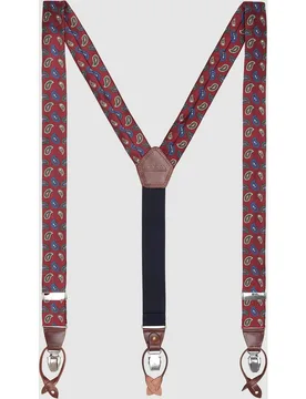 Tirantes de hombre en azul marino con estampado paisley - Leyva - FashionsVida