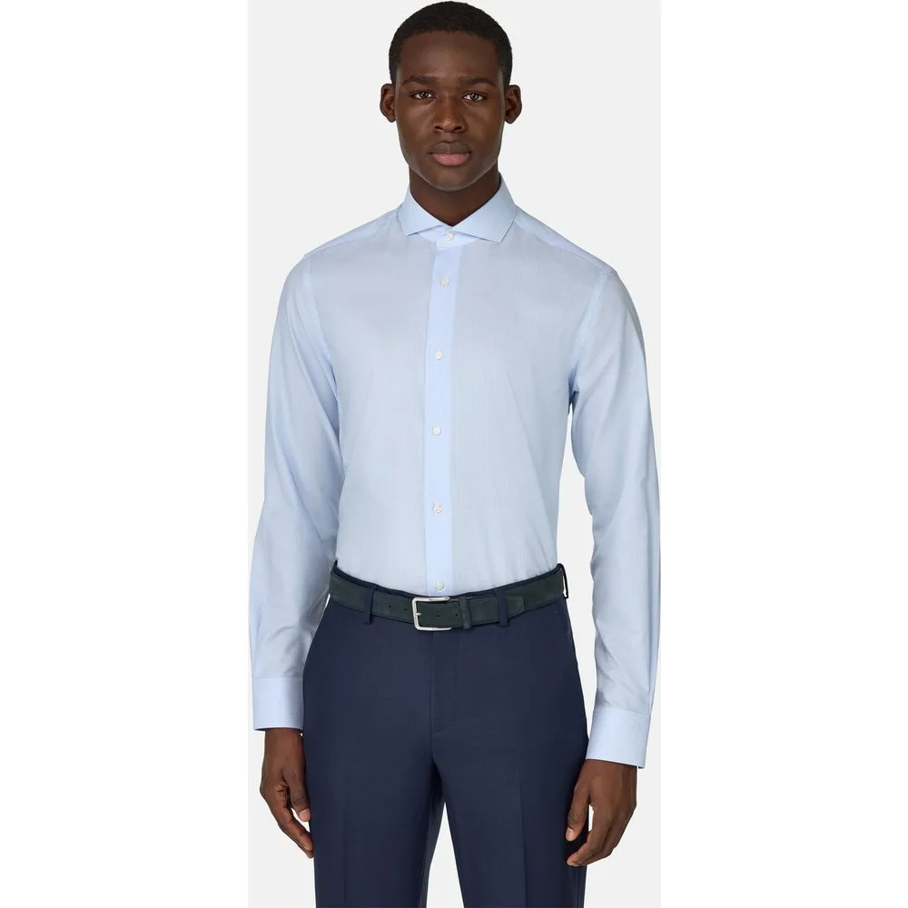 Camisa de sarga de algodón corte slim - Boggi Milano - FashionsVida