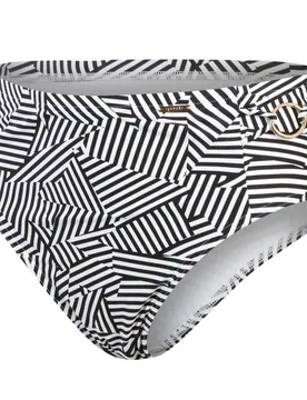 Shaping Printed High Waisted Brief Damen Bikinihose, schwarz 40