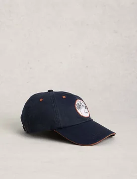 Pure Cotton Patch Baseball Cap Blue male - White stuff - FashionsVida