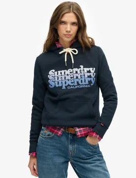 Superdry Damen Stacked Hoodie Marineblau - Größe: 38 - 79.99 - FashionsVida