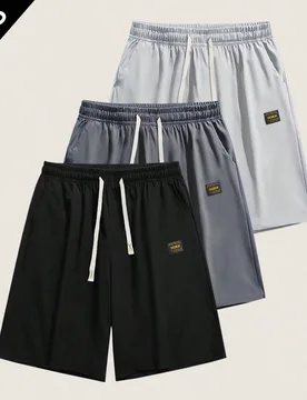 GRIM PANDA 3 Paquetes Pantalones Cortos Deportivos para Hombre de Secado Rápido y Absorción de Humedad con Cordón Elástico para Verano Gimnasio Co - Shein - FashionsVida