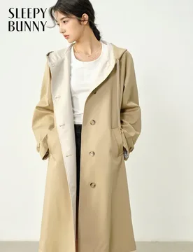 Khaki Hooded Trench Coat Women Autumn Loose Long Overcoat Elegant Casual Outwear High Waist Slimming Relaxed Fit Jacket Ladies - Aliexpress - FashionsVida