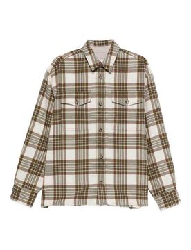 Overshirt a quadri in lana