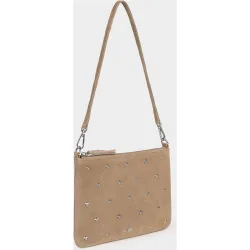 Bolso de hombro color taupe con estrellas