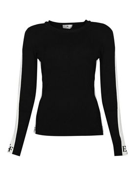 Maglione viscoso con fasce lucide