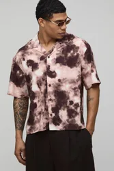 Herren Übergroßes Kastenförmiges Hemd Mit Verzerrtem Print Black Größe Medium