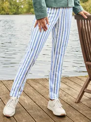 Streifenhose Figurschmeichler - Weiß gestreift - female - Size: 44