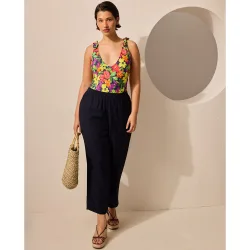 Bañador de mujer floral de lazos