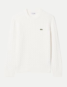 Pullover mit Zopfmuster Weiß XXL
