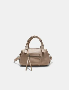 Bowlingtasche mit geflochtenen Henkeln Ecru OS - Stradivarius - FashionsVida