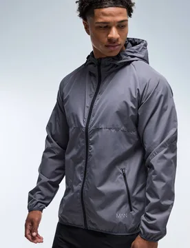 Herren Herren Active Ripstop Regenabweisende Windjacke Charcoal Größe Medium - boohooMAN - FashionsVida