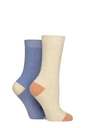 Women's 2 Pair Wool Mix Boot Socks Crisp Winter 4-8 - Assorted - Size: Small