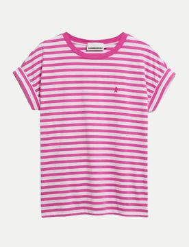 Gestreiftes T-Shirt IDAARA Pink S