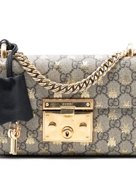 Small GG Supreme Bee Padlock Crossbody - Gucci - FashionsVida