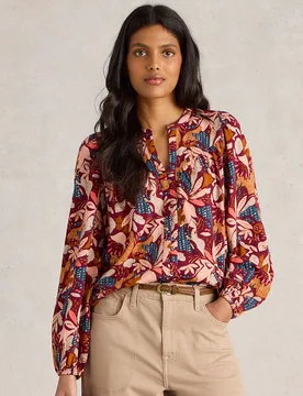 Organic Teresa Longline Shirt - Plum - White stuff - FashionsVida