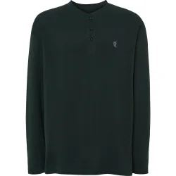 Camiseta de pijama larga de hombre de punto color verde