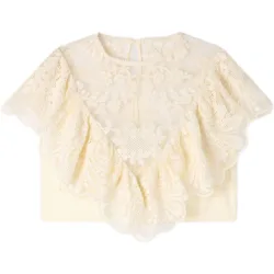 Top corto de mujer de guipur floral