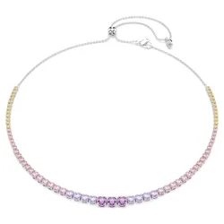 Collana Matrix, Sfumatura di tagli Round, Multicolore, Placcato rodio OS