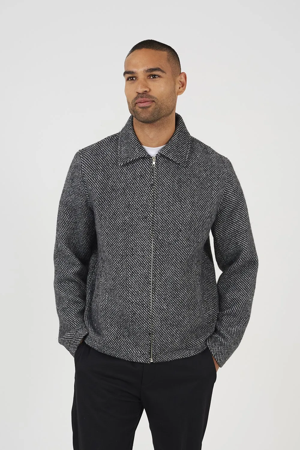 Wool-Look Mens Harrington Jacket - - Size: S - Brave soul - FashionsVida