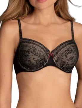 Womens Fleur Underwired Bra - Black Polyamide - Size 38j - Rosa Faia - FashionsVida