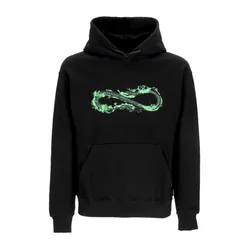 Felpa Cappuccio Uomo Logo Fire Hoodie Black