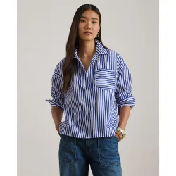 Camisa de mujer de algodón de corte recto