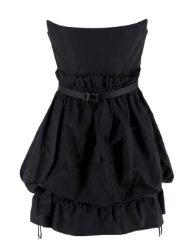 Black Corset Bubble Hem Silk Mini Dress - Dior - FashionsVida