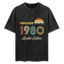 Vintage 1980 Limited Edition 40th Birthday T-Shirt Casual Graphic Print Tee