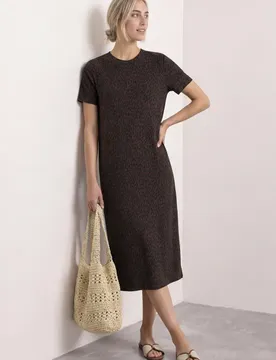 Midikleid mit grafischem Muster female Braun