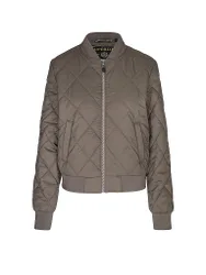 Chaqueta bomber con forro para mujer marrón L