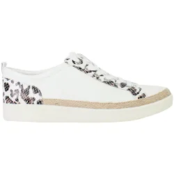 Winny Leopard Snake Womens White Plimsolls - Size Uk 7