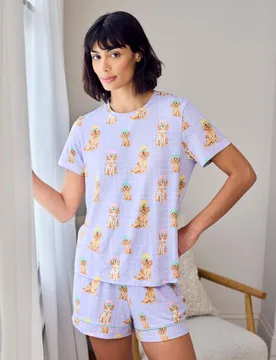 Jersey Spa Dogs Shortie Set Lilac female - Chelsea Peers - FashionsVida