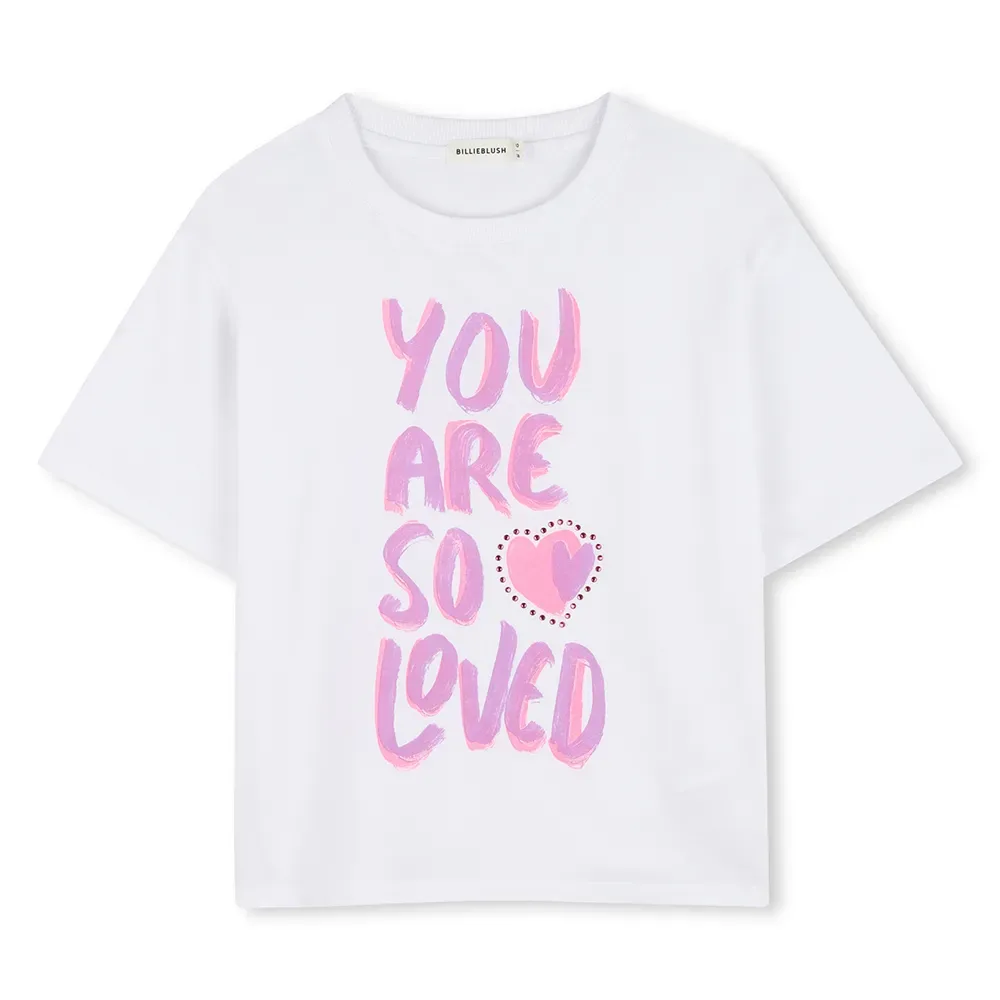Maglietta A Maniche Corte U2170 White 8 Anni - Billieblush - FashionsVida