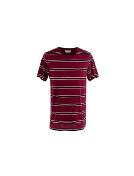 Burgundy & black striped cotton jersey T-shirt - Marni - FashionsVida