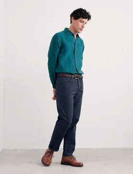 Regular Fit Pure Cotton Lightweight Trousers Navy male - Seasalt cornwall - FashionsVida