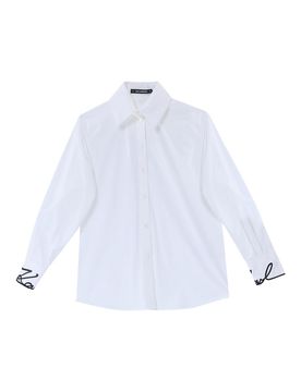 Camicia in popeline con polsini esclusivi