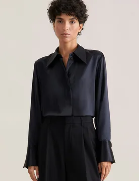 THE STAR Fließende Satinbluse Schwarz 46 - Seidensticker.com - FashionsVida