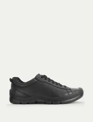 Kids' Leather Lace Schoolwear Shoes (1 Large-10.5 Large) Black male