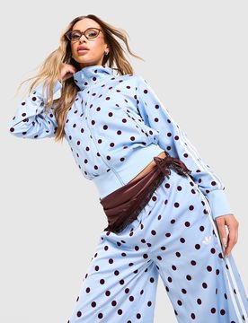SATIN POLKA-DOTS TT Track Top - Damen, Blau - female - Size: 2XS
