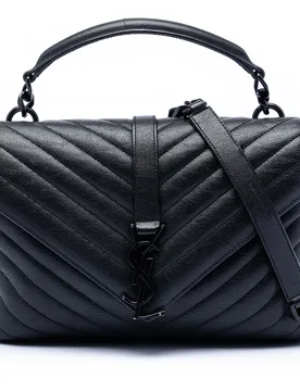 Medium Chevron Sheepskin Monogram College Satchel - Saint Laurent - FashionsVida